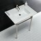 Fauceture Dreyfuss 31" Console Sink W/ SS Leg (Sgl Faucet Hole), White/ Nickel KVPB3122716 - alternate 4